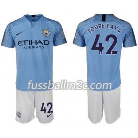Fußballtrikots Manchester City TOURE YAYA 42 Kinder Heim Trikotsatz 2018-2019